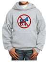 Distressed No Democrats Sign Youth Hoodie Pullover Sweatshirt-Youth Hoodie-TooLoud-Ash-XS-Davson Sales