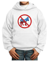 Distressed No Democrats Sign Youth Hoodie Pullover Sweatshirt-Youth Hoodie-TooLoud-White-XS-Davson Sales