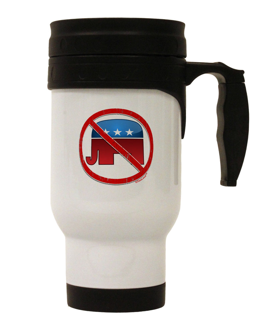 Distressed No Republicans Sign Stainless Steel 14oz Travel Mug-Travel Mugs-TooLoud-White-Davson Sales