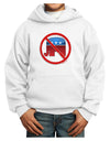 Distressed No Republicans Sign Youth Hoodie Pullover Sweatshirt-Youth Hoodie-TooLoud-White-XS-Davson Sales