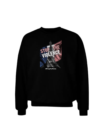 Distressed Paris Stop The Violence Adult Dark Sweatshirt-Sweatshirts-TooLoud-Black-Small-Davson Sales