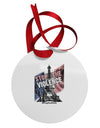 Distressed Paris Stop The Violence Circular Metal Ornament-Ornament-TooLoud-White-Davson Sales