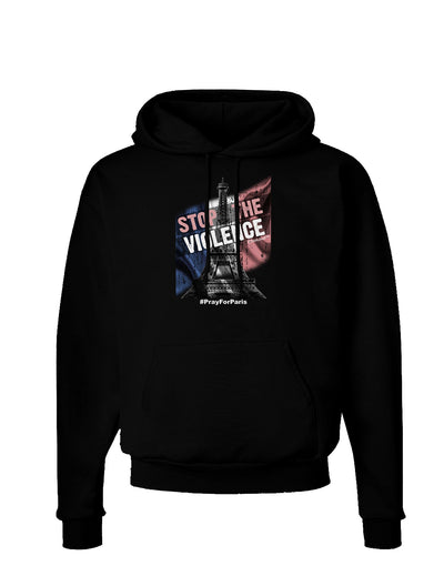 Distressed Paris Stop The Violence Dark Hoodie Sweatshirt-Hoodie-TooLoud-Black-Small-Davson Sales