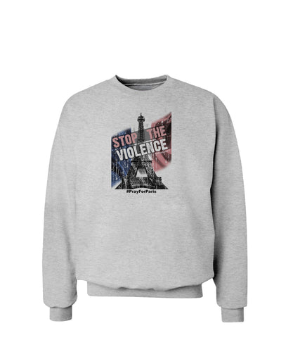 Distressed Paris Stop The Violence Sweatshirt-Sweatshirts-TooLoud-AshGray-Small-Davson Sales