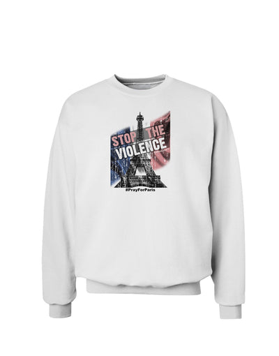 Distressed Paris Stop The Violence Sweatshirt-Sweatshirts-TooLoud-White-Small-Davson Sales