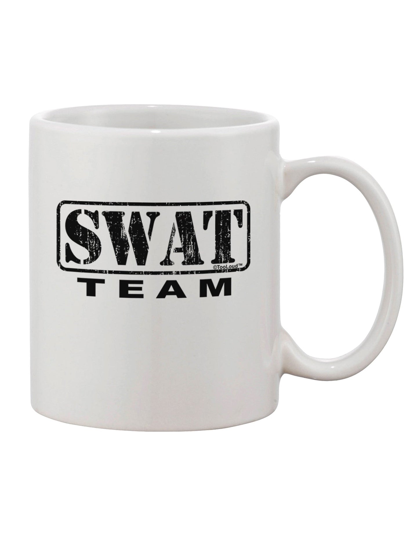 Distressed Printed 11 oz Coffee Mug featuring the Iconic SWAT Team Logo - Crafted by a Drinkware Expert-11 OZ Coffee Mug-TooLoud-White-Davson Sales