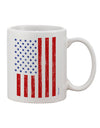 Distressed Printed 11 oz Coffee Mug in Red and Blue Stamp Style American Flag - Expertly Crafted by TooLoud-11 OZ Coffee Mug-TooLoud-White-Davson Sales