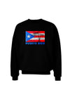 Distressed Puerto Rico Flag Adult Dark Sweatshirt-Sweatshirts-TooLoud-Black-Small-Davson Sales