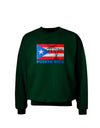 Distressed Puerto Rico Flag Adult Dark Sweatshirt-Sweatshirts-TooLoud-Deep-Forest-Green-Small-Davson Sales