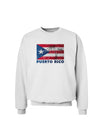 Distressed Puerto Rico Flag Sweatshirt-Sweatshirts-TooLoud-White-Small-Davson Sales