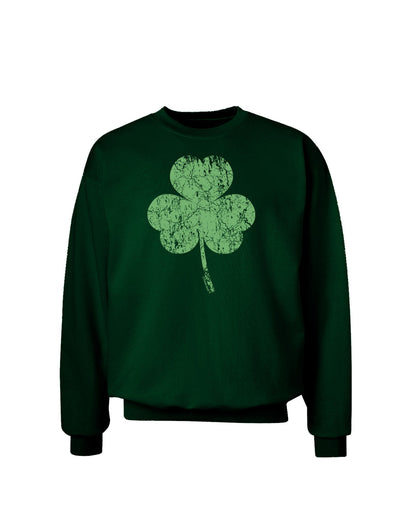 Distressed Traditional Irish Shamrock Adult Dark Sweatshirt-Sweatshirts-TooLoud-Deep-Forest-Green-Small-Davson Sales