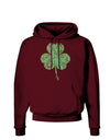 Distressed Traditional Irish Shamrock Dark Hoodie Sweatshirt