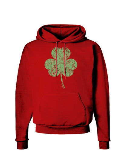 Distressed Traditional Irish Shamrock Dark Hoodie Sweatshirt