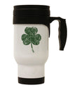 Distressed Traditional Irish Shamrock Stainless Steel 14oz Travel Mug-Travel Mugs-TooLoud-White-Davson Sales