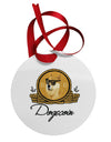 Doge Coins Circular Metal Ornament-Ornament-TooLoud-Davson Sales