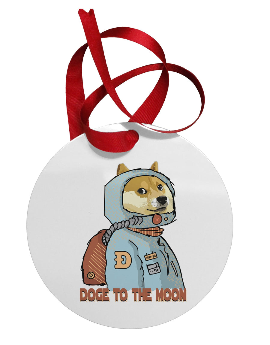 Doge to the Moon Circular Metal Ornament