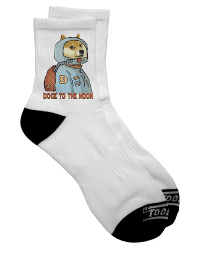 Doge to the Moon - Stylish Dark Adult Socks - TooLoud-Socks-TooLoud-Short-Ladies-4-6-Davson Sales