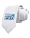 Don't Just Fly SOAR Printed White Necktie