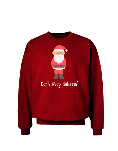 Don't Stop Believin' Santa Christmas Adult Dark Sweatshirt-Sweatshirts-TooLoud-Deep-Red-Small-Davson Sales