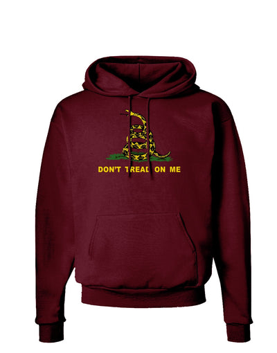 Don't Tread On Me Gadsden Flag Rattlesnake Dark Hoodie Sweatshirt-Hoodie-TooLoud-Maroon-Small-Davson Sales