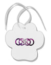 Double Ininifty Galaxy Paw Print Shaped Ornament-Ornament-TooLoud-White-Davson Sales