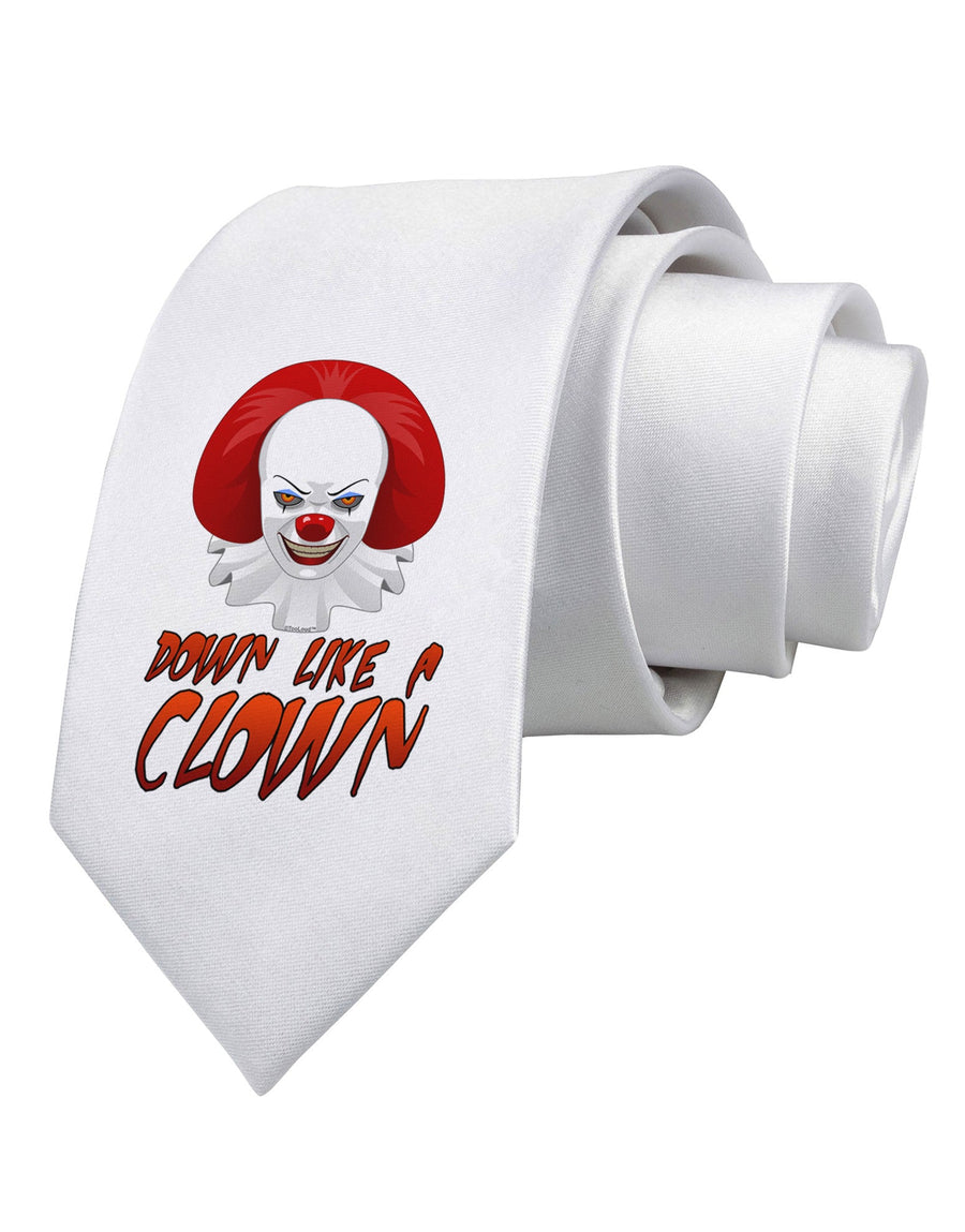 Down Like a Clown Printed White Necktie