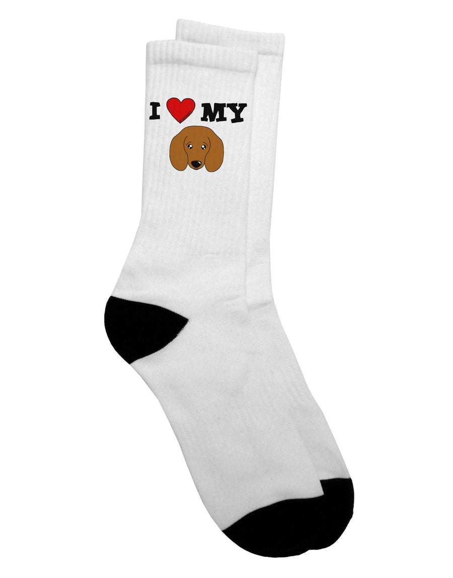 Doxie Dachshund Dog Adult Crew Socks - A Charming Addition to Your Collection - TooLoud-Socks-TooLoud-White-Ladies-4-6-Davson Sales