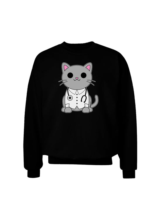 Dr Cat MD - Cute Cat Design Adult Dark Sweatshirt by TooLoud-Sweatshirts-TooLoud-Black-Small-Davson Sales