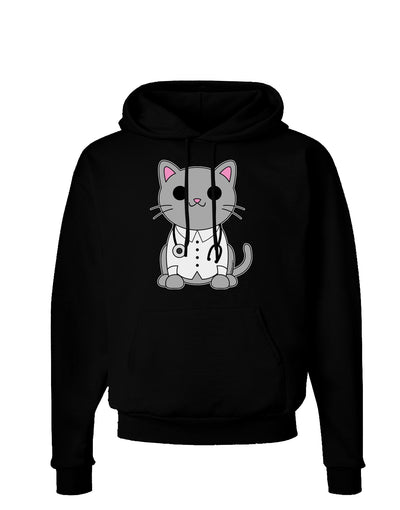 Dr Cat MD - Cute Cat Design Dark Hoodie Sweatshirt by TooLoud-Hoodie-TooLoud-Black-Small-Davson Sales