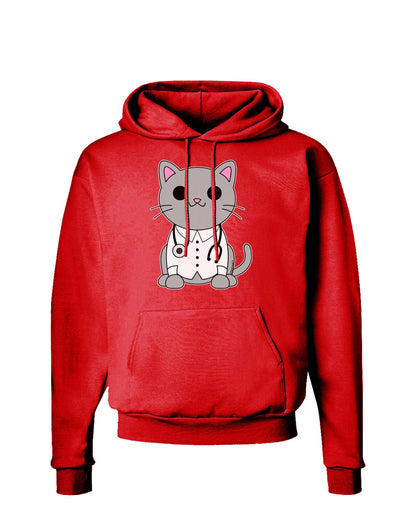 Dr Cat MD - Cute Cat Design Dark Hoodie Sweatshirt by TooLoud-Hoodie-TooLoud-Red-Small-Davson Sales