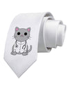 Dr Cat MD - Cute Cat Design Printed White Necktie by TooLoud