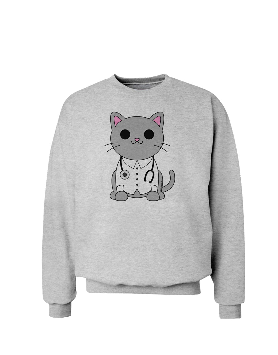 Dr Cat MD - Cute Cat Design Sweatshirt by TooLoud-Sweatshirts-TooLoud-White-Small-Davson Sales