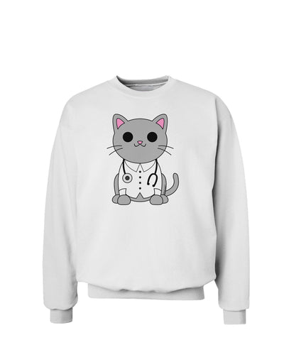 Dr Cat MD - Cute Cat Design Sweatshirt by TooLoud-Sweatshirts-TooLoud-White-Small-Davson Sales