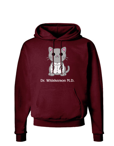 Dr Whiskerson MD - Cute Cat Design Dark Hoodie Sweatshirt by TooLoud-Hoodie-TooLoud-Maroon-Small-Davson Sales