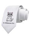 Dr Whiskerson MD - Cute Cat Design Printed White Necktie by TooLoud