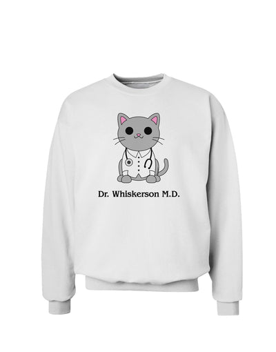 Dr Whiskerson MD - Cute Cat Design Sweatshirt by TooLoud-Sweatshirts-TooLoud-White-Small-Davson Sales