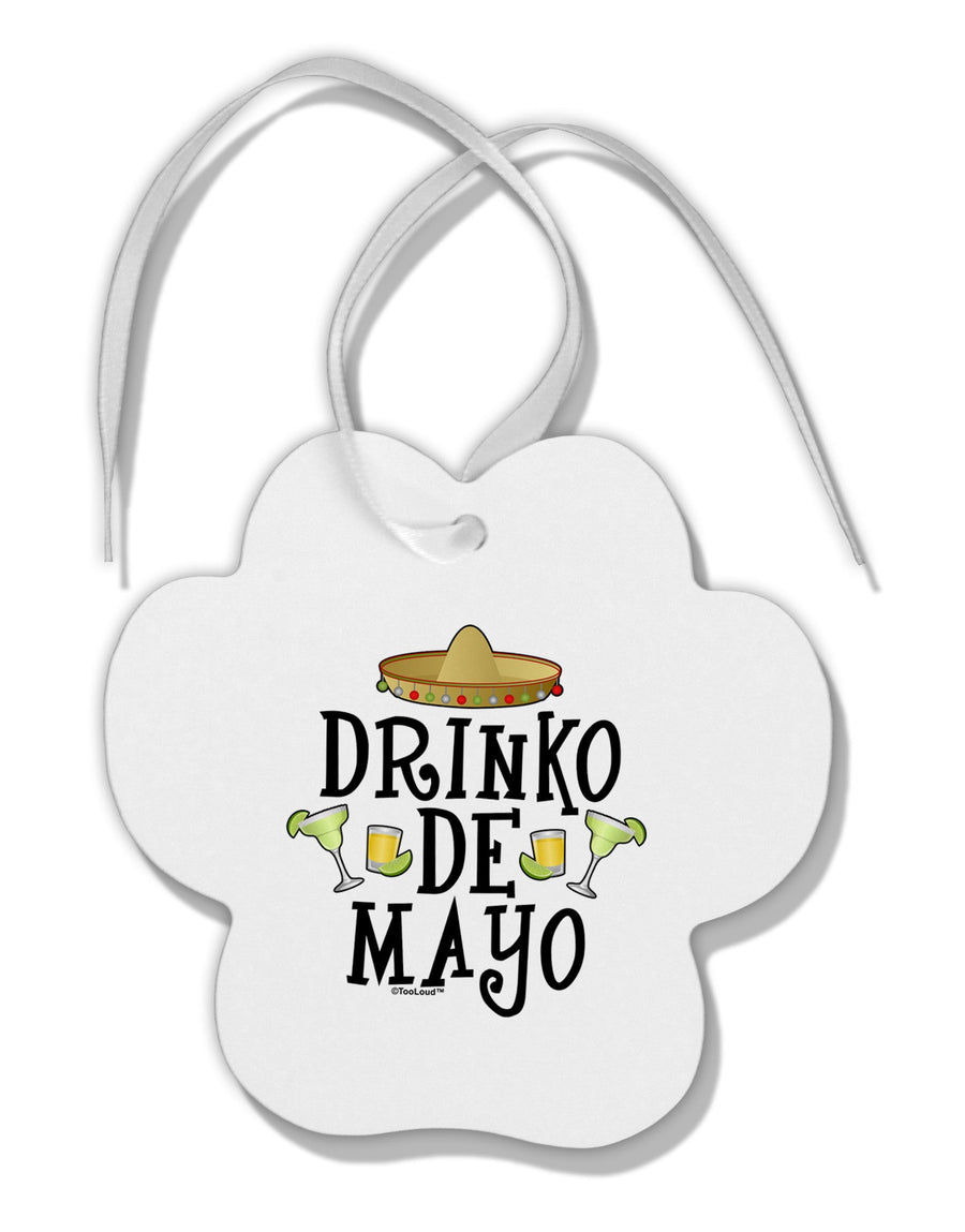 Drinko De Mayo Paw Print Shaped Ornament-Ornament-TooLoud-White-Davson Sales