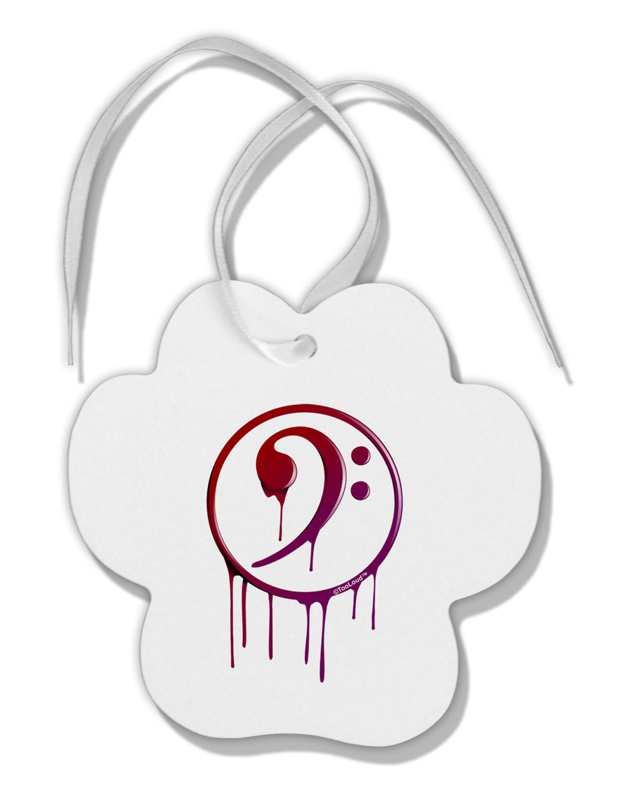 Dripping Bass Symbol Paw Print Shaped Ornament-Ornament-TooLoud-White-Davson Sales