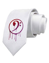 Dripping Bass Symbol Printed White Necktie