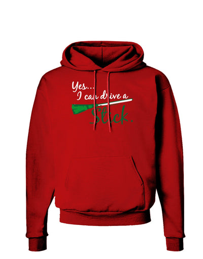 Drive Stick Green Dark Hoodie Sweatshirt-Hoodie-TooLoud-Red-Small-Davson Sales