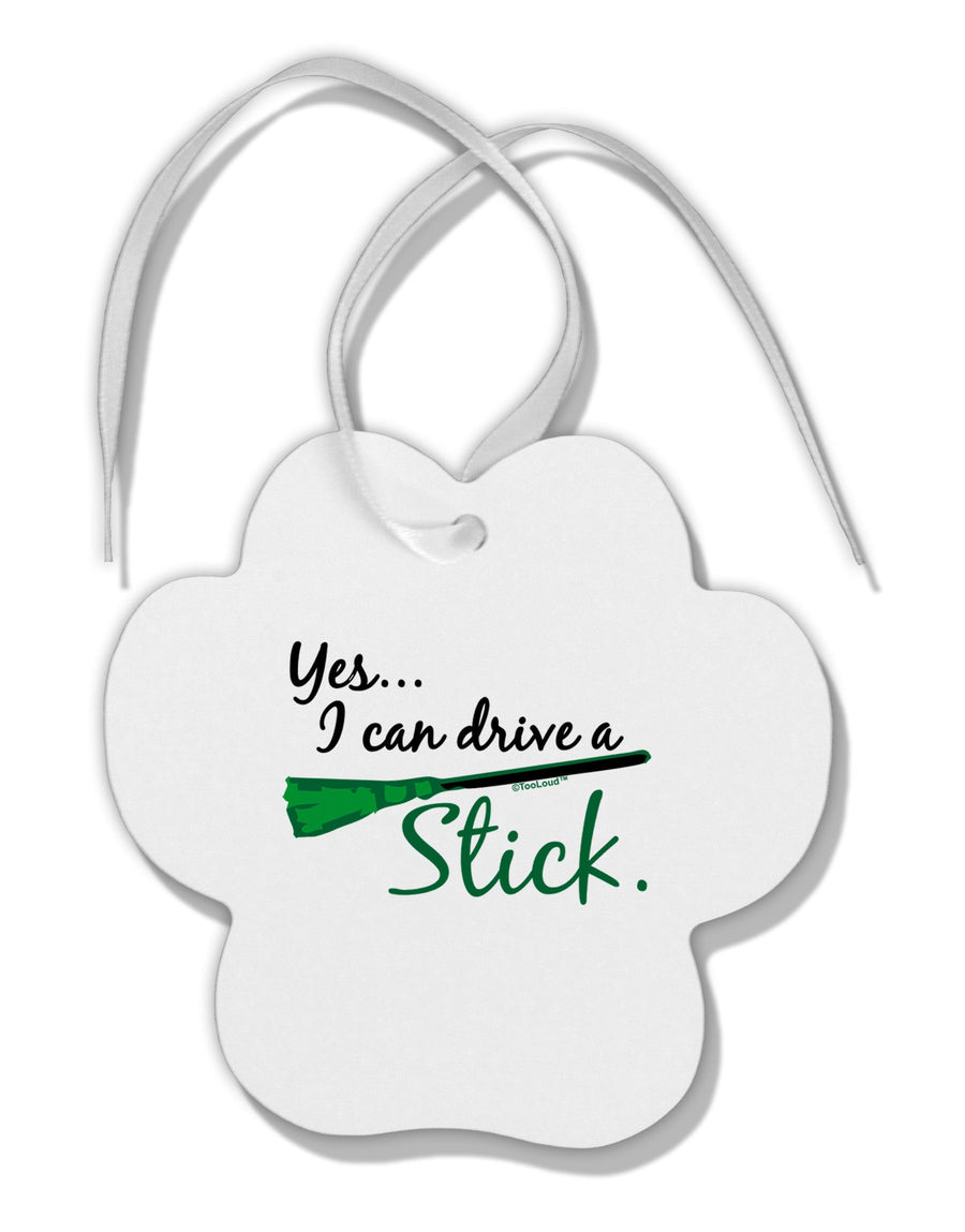 Drive Stick Green Paw Print Shaped Ornament-Ornament-TooLoud-White-Davson Sales