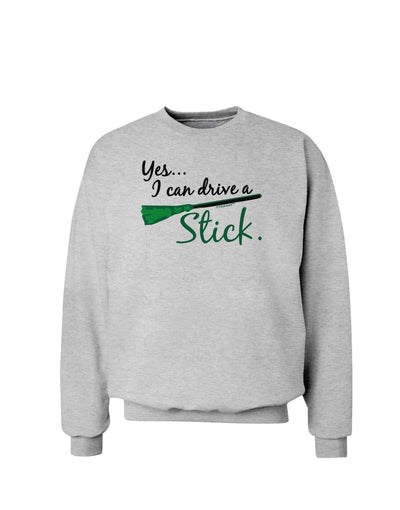 Drive Stick Green Sweatshirt-Sweatshirts-TooLoud-AshGray-Small-Davson Sales