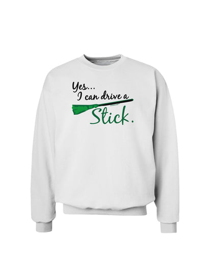 Drive Stick Green Sweatshirt-Sweatshirts-TooLoud-White-Small-Davson Sales