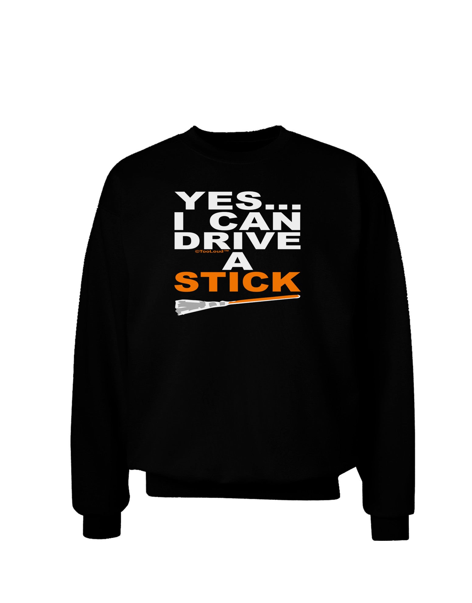 Drive Stick Orange Adult Dark Sweatshirt-Sweatshirts-TooLoud-Black-Small-Davson Sales