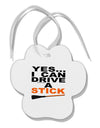 Drive Stick Orange Paw Print Shaped Ornament-Ornament-TooLoud-White-Davson Sales