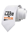 Drive Stick Orange Printed White Necktie