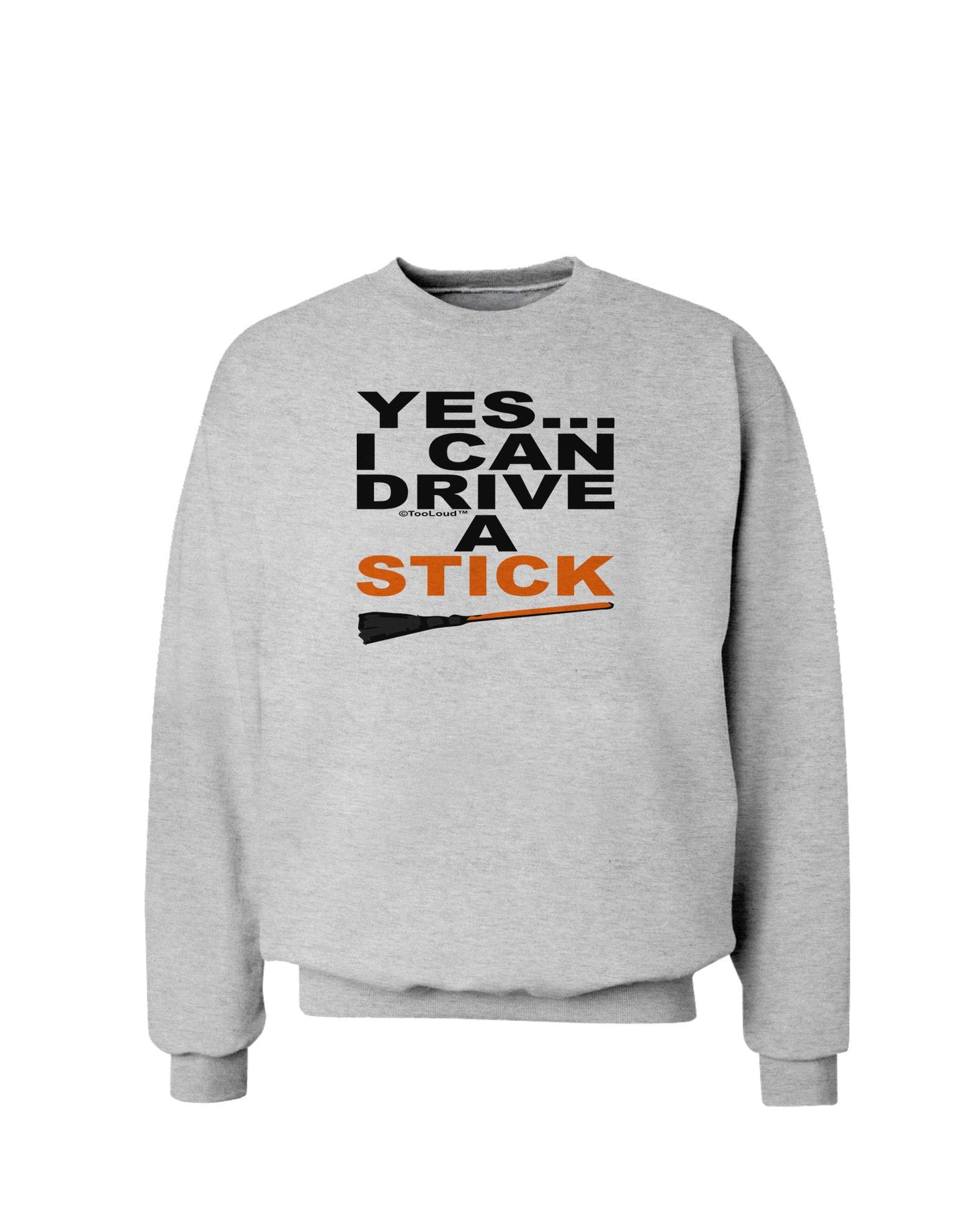 Drive Stick Orange Sweatshirt-Sweatshirts-TooLoud-AshGray-Small-Davson Sales