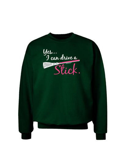 Drive Stick Pink Adult Dark Sweatshirt-Sweatshirts-TooLoud-Deep-Forest-Green-Small-Davson Sales