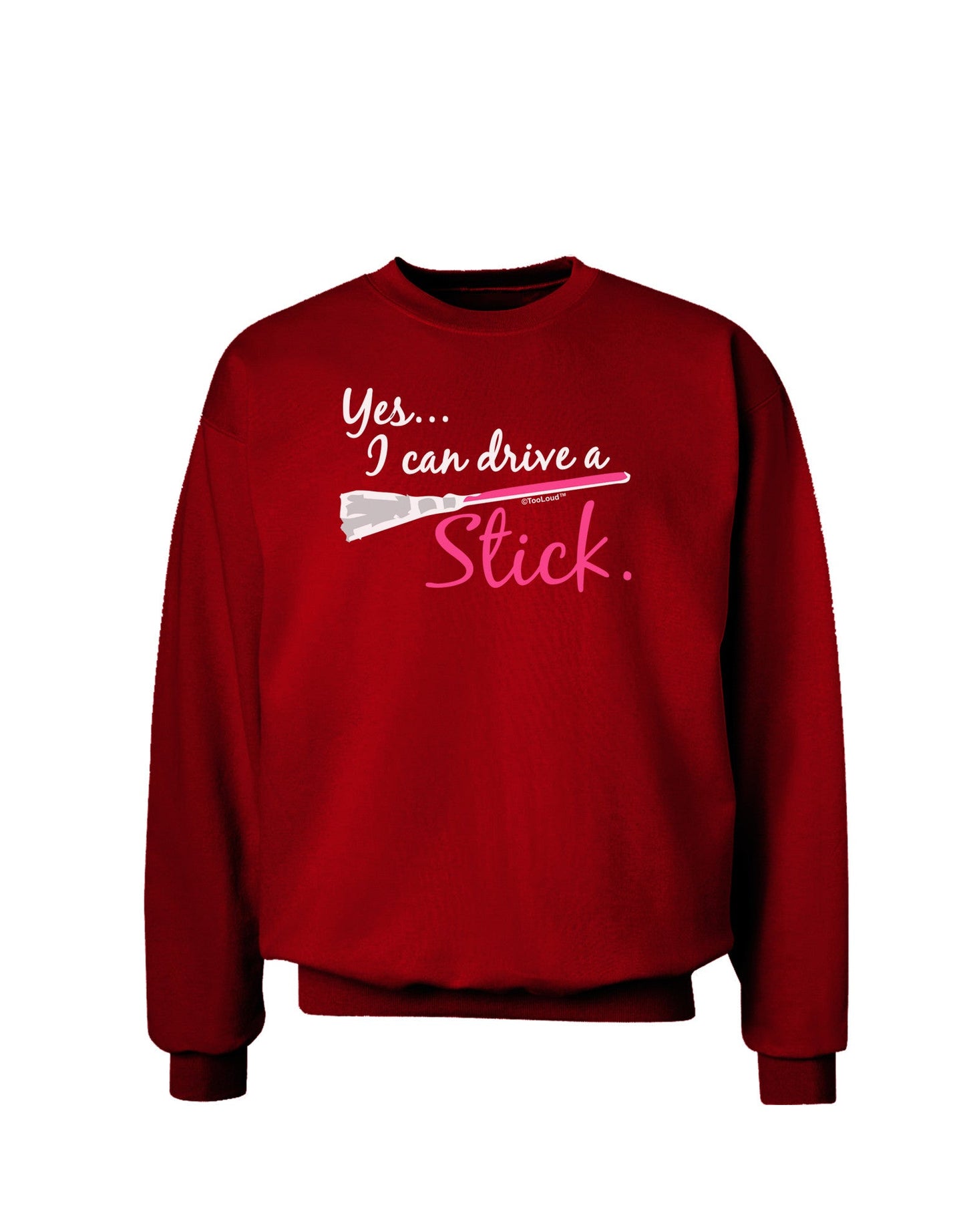 Drive Stick Pink Adult Dark Sweatshirt-Sweatshirts-TooLoud-Deep-Red-Small-Davson Sales