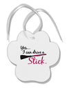 Drive Stick Pink Paw Print Shaped Ornament-Ornament-TooLoud-White-Davson Sales